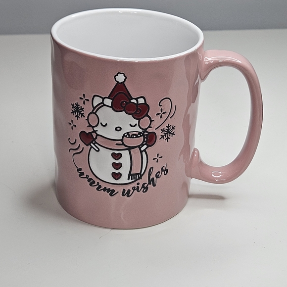 Sanrio Hello Kitty Christmas  Winter Warm Wishes Pink Mug New - Picture 10 of 12